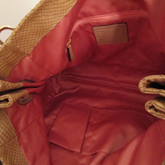 Coach Kristin Tan Python-Embossed Pocket Tote - Picture 12 of 15